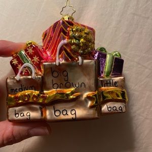 Christopher Radko Bloomingdale’s Shopping Bags Christmas ornament